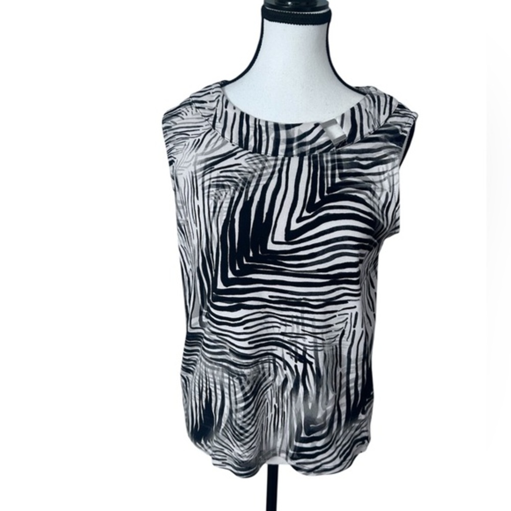Rafaella zebra Print Sleeveless Top